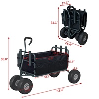 Chariot de pêche pliable de 250kg de charge roues tout-terrain chariots de plage pliants tirer chariot de pêche à main
