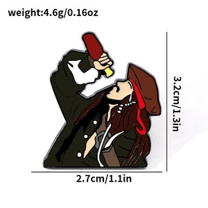 Broche souvenir de <span class=keywords><strong>film</strong></span> de dessin animé en gros Épinglette en émail de pirate - Product Image 2