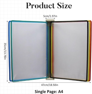 <span class=keywords><strong>Porte</strong></span>-documents <span class=keywords><strong>mural</strong></span> en métal A4 avec panneau d'affichage transparent, 5 panneaux amovibles, design de classeur, fabriqué en Chine - Product Image 6