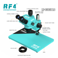 Microscope Stéréo HD RF4 6565PRO avec Zoom Mécanique 9 Vitesses et Affichage Synchronisé pour Réparation de Téléphones Mobiles et Composants Électroniques