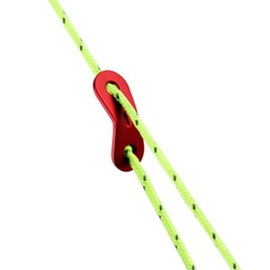 Aluminum Alloy Double Eye Paracord Adjustment Plate 39x16mm Red For Tent Tarp Windproof Rope Fixing Buckle - Product Image 4