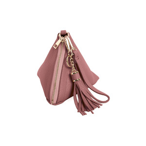 Pyramid Shape Tassel <b>Wristlet</b> Leather Bag - Product Image 5