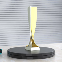 Trophée 3D moderne en alliage de zinc moulé sous pression, bicolore, poli, imprimé UV, avec couleurs personnalisées pour cadeaux d'affaires et reconnaissance