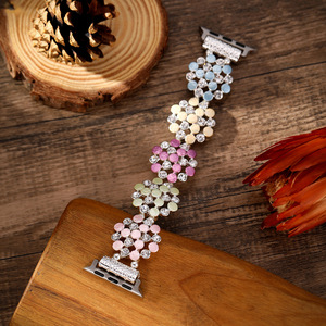 Lionorm lujo mujer Bling flor reloj pulsera correa de Metal elástico para <span class=keywords><strong>Apple</strong></span> <span class=keywords><strong>Watch</strong></span> serie 11 banda 46mm 1 <span class=keywords><strong>2</strong></span> 3 4 5 6 SE - Product Image 4