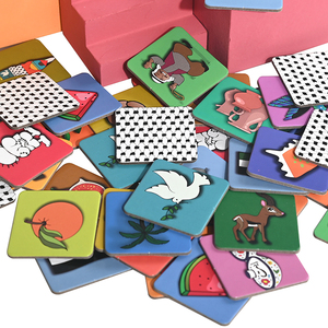 Cartes de jeu personnalisées assorties de mémoire pour enfants Cartes cognitives à thème de véhicule de fruits animaux Jeu de société familial avec boîte - Product Image 3
