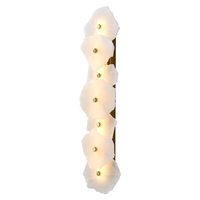 Applique murale verticale de luxe en albâtre à 5 lumières, lampe murale en marbre naturel pour la décoration intérieure de villas et d'hôtels