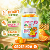 Complément alimentaire en gommes pour la croissance des enfants, 60 unités, calcium, vitamine D3, K2, zinc, collagène, saveur orange-ananas, pour les enfants de 4 ans et plus