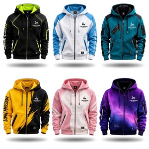 Sudadera con Capucha y Cierre de Cremallera para Hombre Long Mission, 100% Algodón, Forro Polar, Transpirable, Corte Regular, Informal, Invierno - Product Image 2