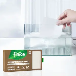 Papel detergente para lavanderia, papel de lavar roupa super concentrado de extrato de planta eco amigável, folhas de tiras para detergente