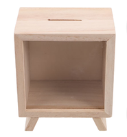 Boîte à monnaie en verre et bois non finie, tirelire artisanale, cadeau, tirelire de voyage, tirelire d'aventure, tirelire de rêve pour économiser des pièces de monnaie