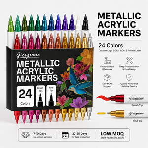 Giorgione - Marcadores de Pintura Acrílica Metálica de 24 Colores para Papelería, Venta al por Mayor, Suministros de Arte, Rotulador Acrílico Personalizado - Product Image 1