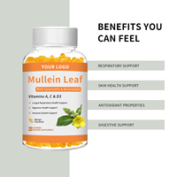 Gummies de feuilles de molène OEM pour la santé pulmonaire et le soutien de la beauté |   Saveur naturelle de mangue, usage adulte