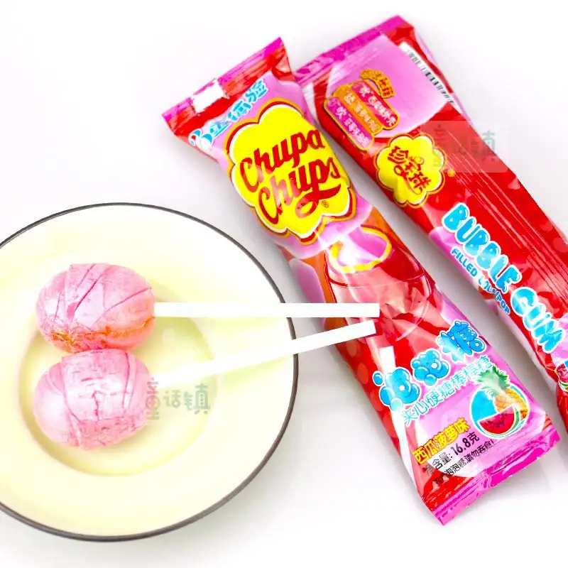 Chupa Chup Candy Hard Candy Exotic Sancks Box Pieza de jugo de chocolate Sólido Daily Lollipop Candy Fruit Flavor Super Factory
