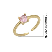 Bijoux d'été plaqué or 18 carats argent sterling 925 4 griffes diamant solitaire zircon cubique rose bague d'orteil pour femmes filles