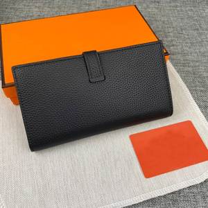 Cartera de Cuero Genuino para Hombre, Diseño Geométrico con Botones, Multifuncional, con Ranuras para Tarjetas y Efectivo, Estilo Casual con Colores Contrastantes - Product Image 1