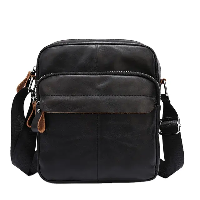 Leather Shoulder Messenger Bag for Men Business Pack Wallet Phone Purse