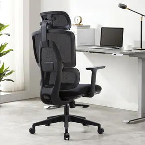 Kursi kantor ergonomis manajer punggung tinggi eksekutif Modern, kursi komputer putar penyangga pinggang untuk kantor