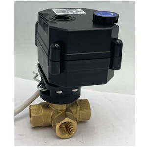 Vanne à boisseau sphérique 3 voies Flomarvel FH-S FH-MO IP67 avec commande manuelle FH-MO 2.5Nm DN8 DN15 DN20 DN25 Type L en laiton 12V 24V 110V 120V - Product Image 3