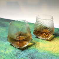 Gobelet en verre texturé martelé de style japonais à six bords, résistant à la chaleur, pour eau, jus, thé, maison, bureau
