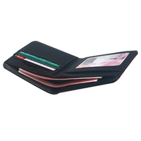 Dompet Saku Depan Khusus Pria dengan Logo Anda, Tipis Minimalis, Anti RFID, Desain Kartun Portabel, Lapisan Katun