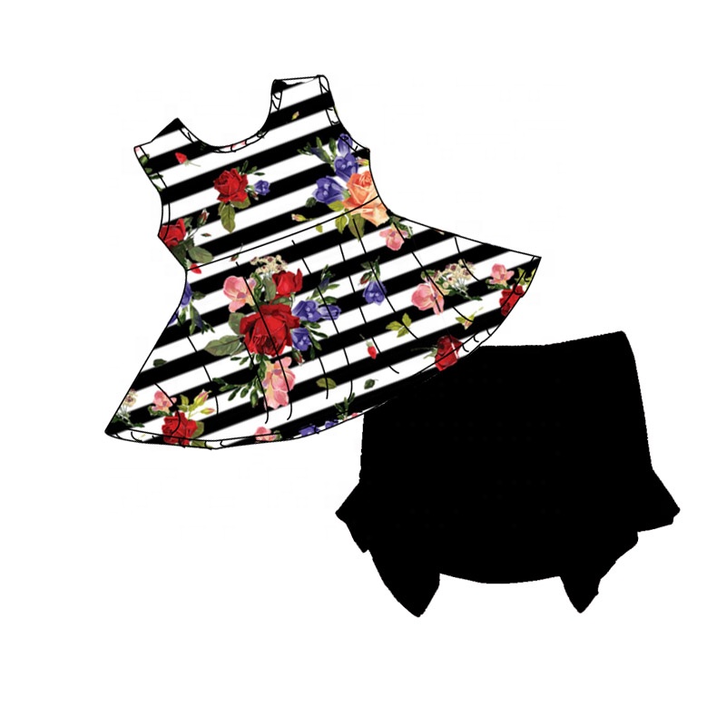 Большая детская одежда для девочек, модный дизайн, цветочный топ с жемчужинами, черная детская одежда от известного бренда