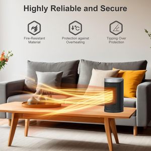 Portable Space <b>Air</b> <b>Heater</b> Mini <b>Heaters</b> Indoor Fan Living Room 1500W PTC Ceramic Heating for Bedrooms Indoor - Product Image 5