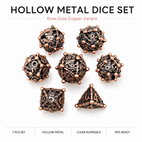 Ensemble de dés de jeu de rôle (DND) en cuivre antique, motif dragon, creux, en métal, faits à la main, écologiques, polyédriques, 7 pièces, kit cadeau RPG