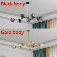 Lampes suspendues en verre pour chambre à coucher, lustre de cuisine, lampe de personnalité, lampes suspendues LED en lave, lustre nordique en verre, lustre moderne