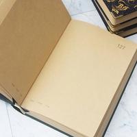 Agenda A5 en papier kraft vintage à motif floral carnet de notes planificateur de 365 jours avec dorure dorée Journal vierge ligné au collège