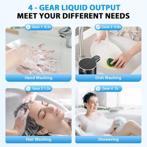 เครื่องจ่ายสบู่อัตโนมัติแบบติดผนังสำหรับบ้าน ใช้เซ็นเซอร์ มองเห็นได้ชัดเจน ชาร์จผ่าน USB ไม่ต้องสัมผัส ใช้ได้กับสบู่เหลวและสบู่โฟม สำหรับห้องครัว - Product Image 3