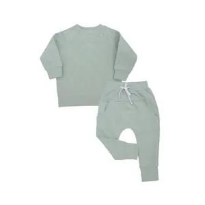 Boys' Fashionable Long Sleeve Knitted Baby Hoodies and Jogger Pants Set Pullover Closure for Spring and Fall Kids' Wear