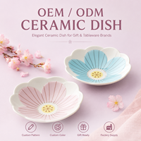 Ensemble d'assiettes à dîner en porcelaine de 8 pouces, motif floral élégant peint à la main, vaisselle écologique pour servir des salades, des desserts et des apéritifs