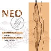 Arc à flèches en bois laminé pour enfants, arc recurve à tir à l'arc, arc à flèches en une seule pièce, 54 pouces, 60 livres, nouveau modèle Old Mountain Neo 2023