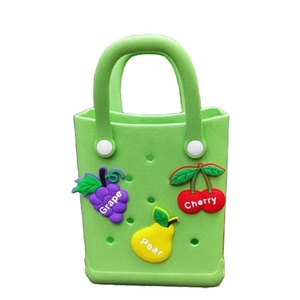 Women's <b>Top</b> Quality Custom Logo Candy Color Eva Dot Designer Reusable Beach Tote Silicone Storage Bogg Bag With Logo - Product Image 3