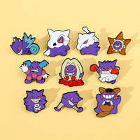 Broche de Aleación de Gengar Personalizado con Diseño de Dibujos Animados, Accesorio de Metal con Insignia de Pokémon
