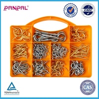 Kit d'assortiment de 252 crochets à œil et vis à œil en métal zingué avec boîte de rangement portable en plastique