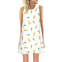 Robe d'été décontractée à bretelles fines et imprimé floral numérique pour femme, grande taille, livraison directe, idéale pour la plage