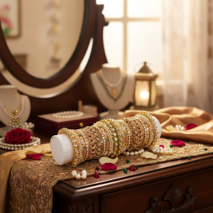 Premium Designer Kundan Pearl & Meenakari Openable <b>Bangles</b> <b>Set</b> Bridal and Festive Jewelry Collection - Product Image 3