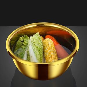 Tazón Multiusos de Acero Inoxidable Color Dorado, Tazón de Cocina Antiadherente de Grado Alimenticio para Mezclar Sopa, Frutas y Verduras, Uso Doméstico - Product Image 2