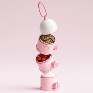 Distributeur de lait infantile portable et écologique à 3 ou 4 couches, boîte de rangement en plastique pour lait en poudre pour bébé, idéale pour les voyages - Product Image 1