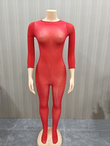 Body de Mujer Sexy Transparente con Medias Brillantes, Mono de Seda Suave Translúcido, Lencería de Moda - Product Image 4