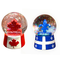 Personnalisé 3D Résine Ornement Cadeau Artisanat Suède Autriche Repère Alaska Toronto Réfrigérateur Aimant Canada Montréal Souvenir Boule À Neige