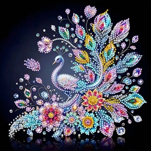 XIXI Kit de Peinture Diamant DIY Personnalisé de Haute Qualité 30x30CM Forme Irrégulière Acrylique Sans Cadre Fille Animal Américain Mural - Product Image 2