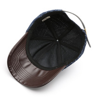 Gorra de Béisbol de Mezclilla de Color Sólido, Estilo Coreano, Unisex, para Viajes al Aire Libre, Deportes Urbanos, con Visera de Cuero, para Primavera y Otoño