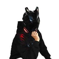 Masque intégral mécanique Cyberpunk Tech, casque noir style Mecha pour cosplay