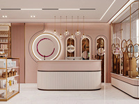Comptoir de réception personnalisé pour salon de beauté, présentoir cosmétique, comptoir de maquillage LED pour l'aménagement intérieur des magasins de cosmétiques