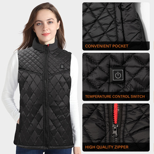 2023 nouveau Design femmes coupe-vent 8 zones chauffé hiver Jaet tissu thermique réglable maison utilisation extérieure fièvre gilet Gilet - Product Image 5