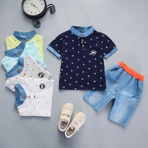 Ensemble de vêtements d'été transfrontalier PSJ-Y0 pour bébé garçon, ensemble deux pièces short et t-shirt à manches courtes pour enfants - Product Image 6