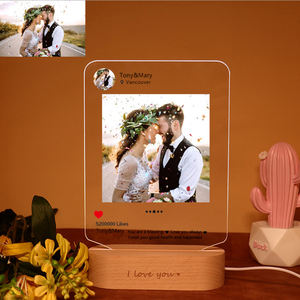 Factory Direct Creative Beech Wooden LED Modern <b>Table</b> <b>Lamp</b> Night Light Base Holder Mini Size Home Office Bedroom Decor OEM - Product Image 3