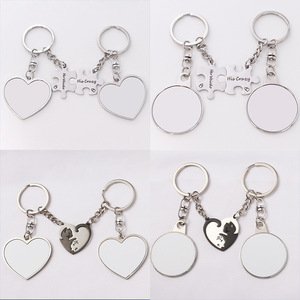 Pendentif porte-clés <span class=keywords><strong>Couple</strong></span> chat en forme de coeur <span class=keywords><strong>noir</strong></span> <span class=keywords><strong>et</strong></span> <span class=keywords><strong>blanc</strong></span> technologie de transfert thermique en métal Sublimation pour l'amour - Product Image 2